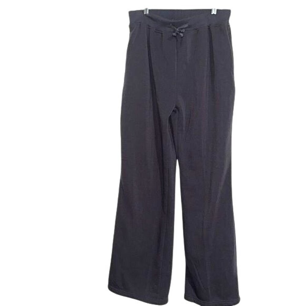 Luk Gud Womens Wide-Leg Lounge Pants XXL Black Cotton/Polyester Blend With Draws